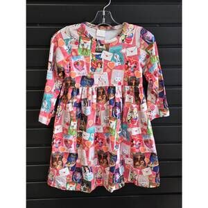 NEW AIER WHOLESALE girl's love letters mini dress in pink